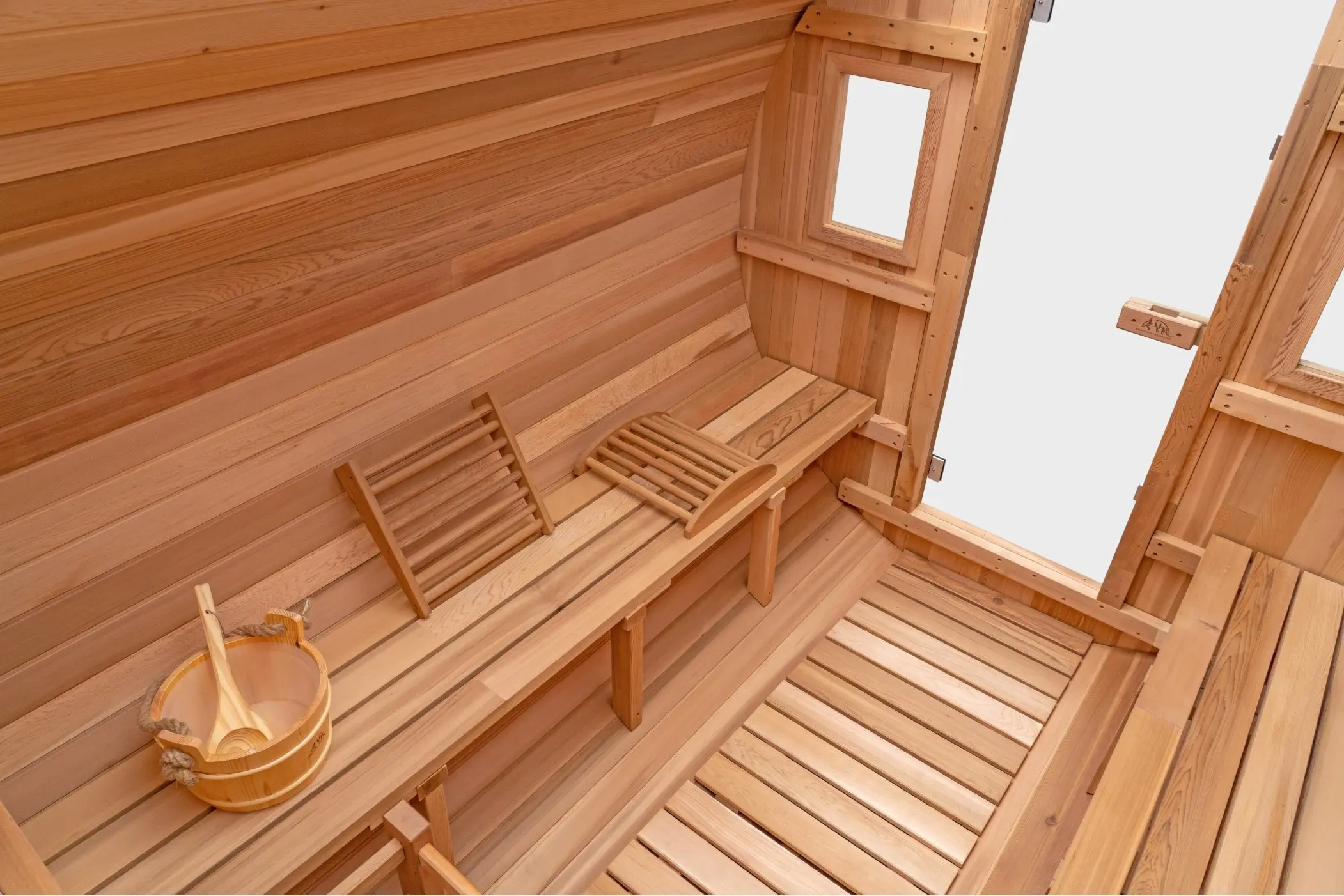 8 Ft Classic Cedar Scenic View Barrel Sauna - 6-8 Person - Image 9