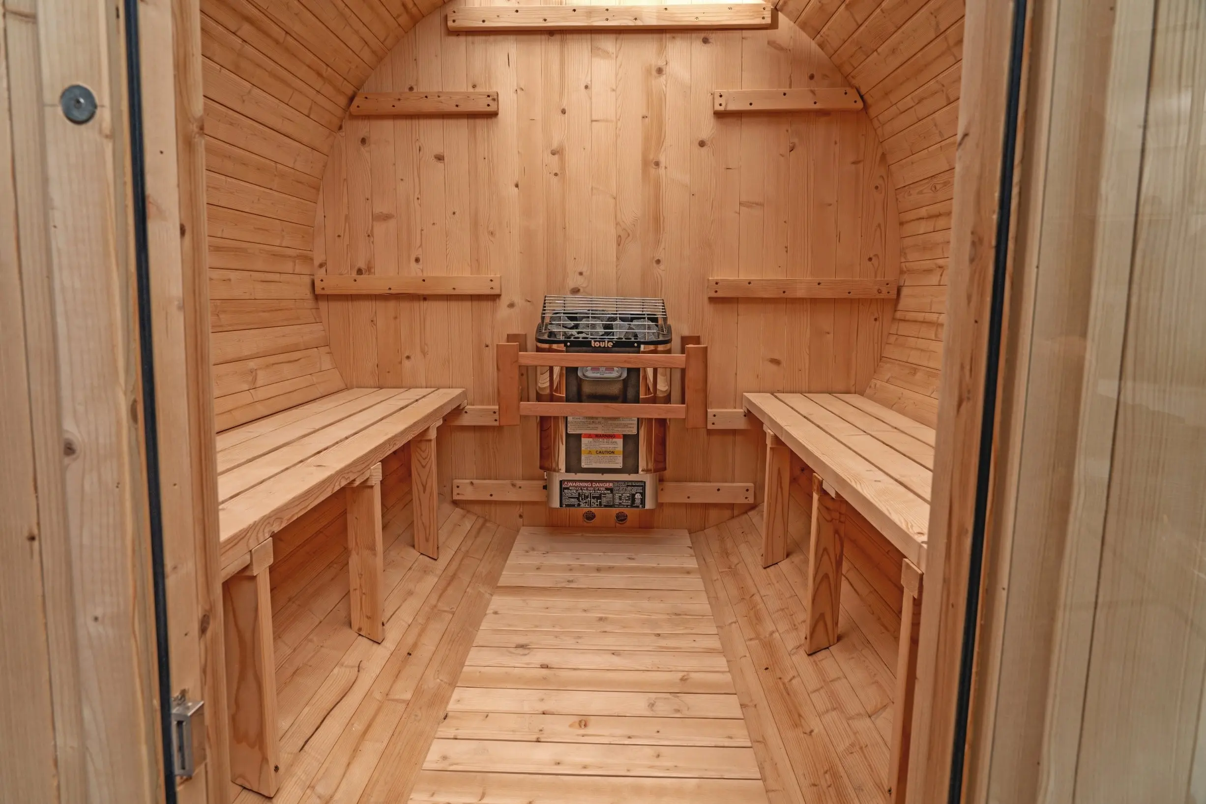 8 FT Classic Thermowood Barrel Sauna  - 6-8 Person - Image 4